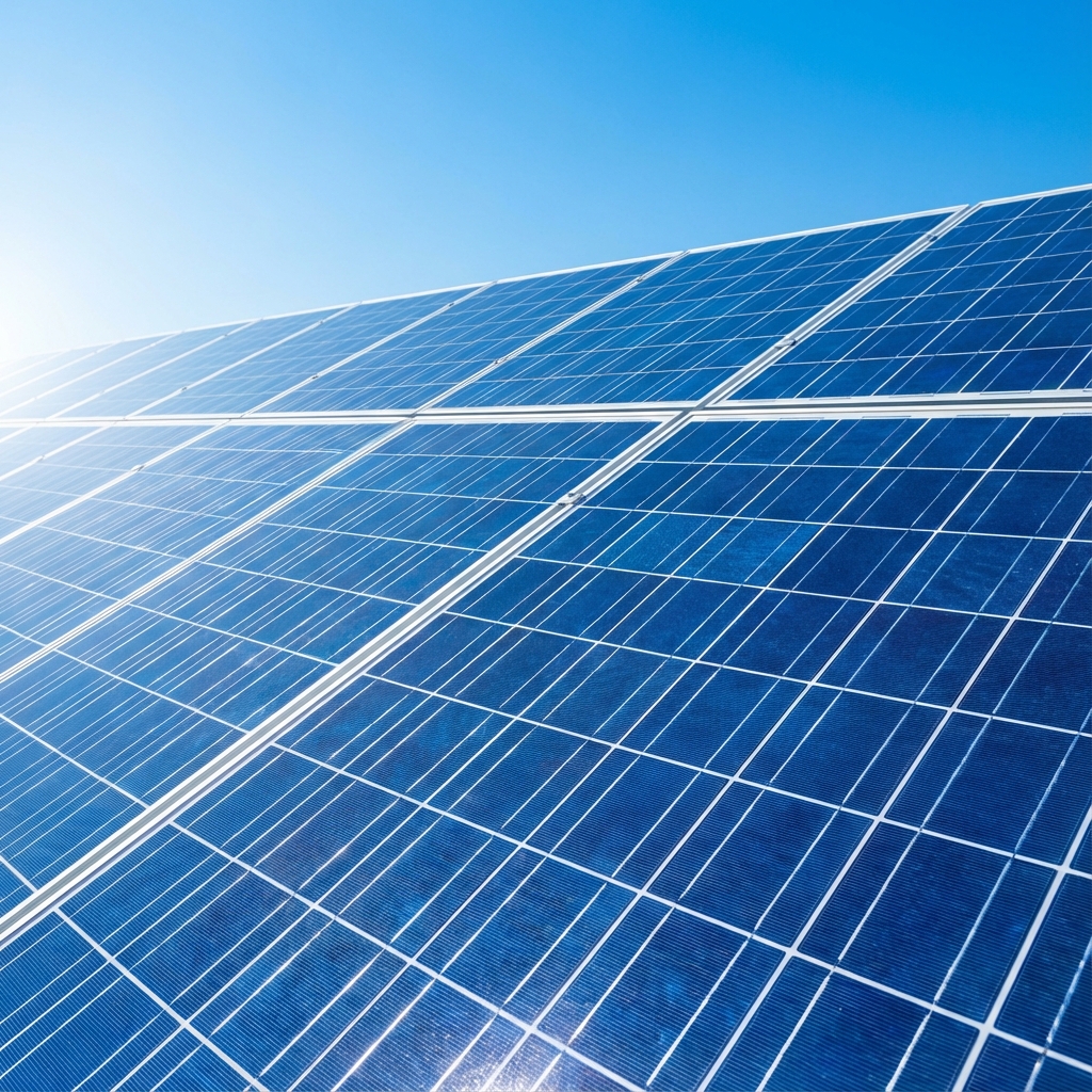 Solarpanels bei Sonnenschein